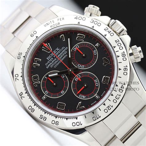 rolex 18kt white gold daytona black red dial|daytona white gold meteorite dial.